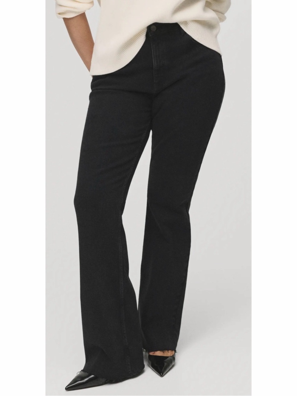 MNG Mango Fiona Flare Jeans Black